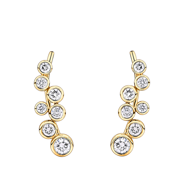 0.48 Carat Diamond Scattered Bezel Set Earrings in 18ct Yellow Gold