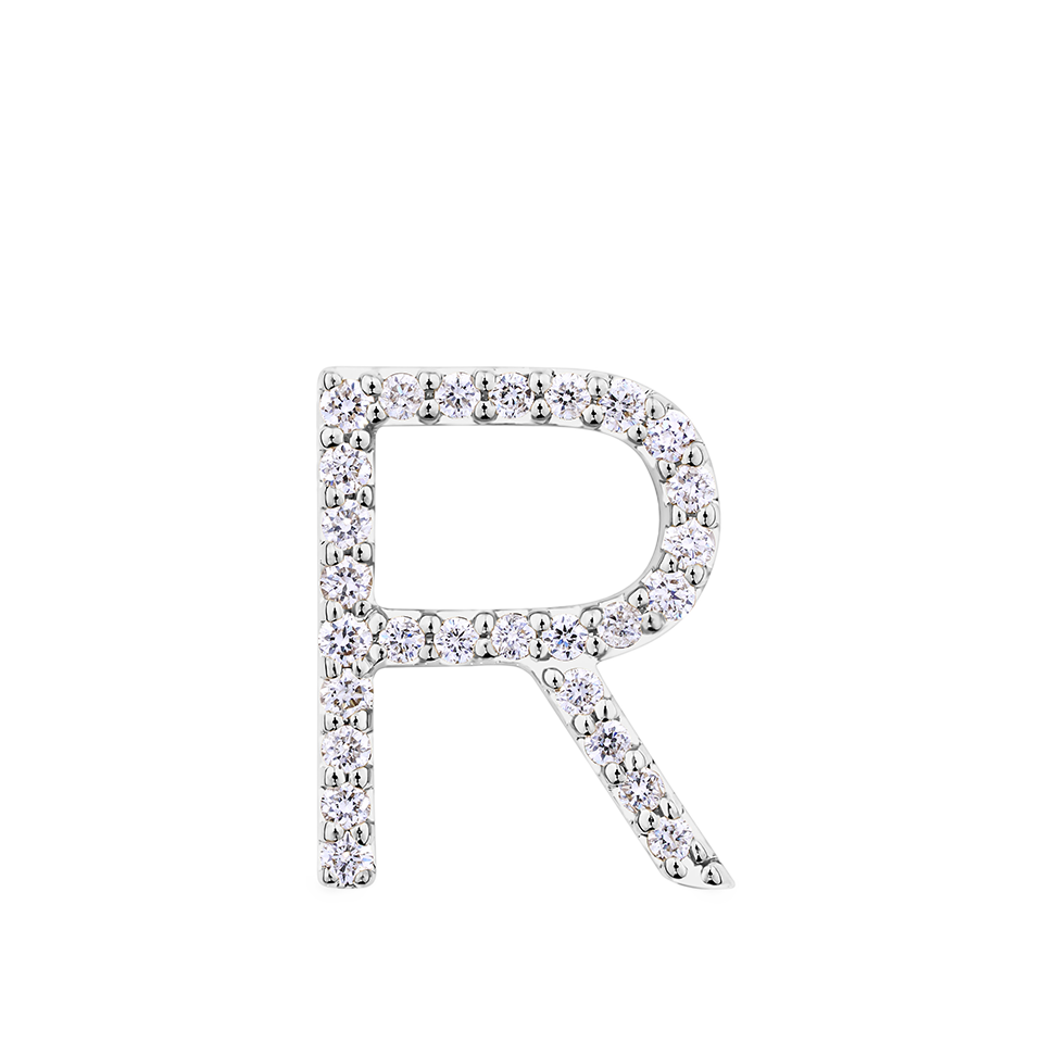 Initial Diamond Pendant in 18ct White Gold