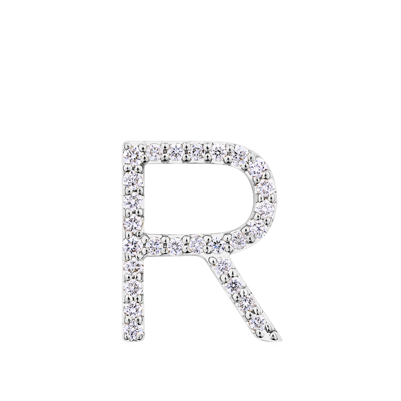 Initial Diamond Pendant in 18ct White Gold