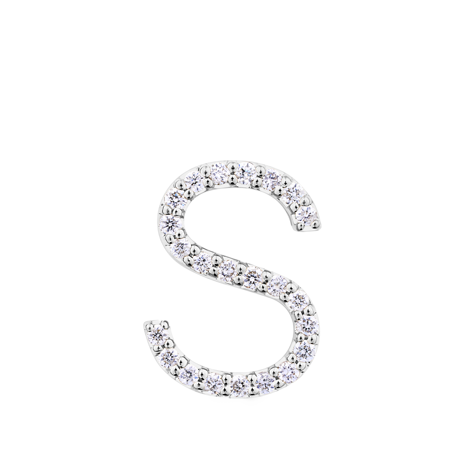 Initial Diamond Pendant in 18ct White Gold
