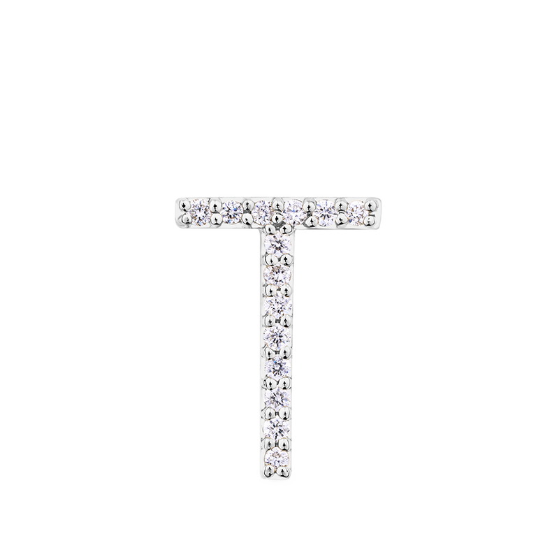 Initial Diamond Pendant in 18ct White Gold