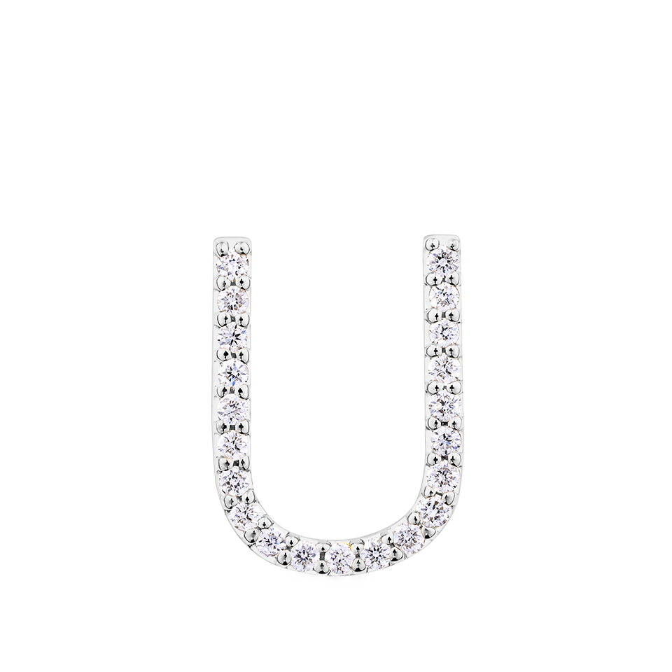 Initial Diamond Pendant in 18ct White Gold