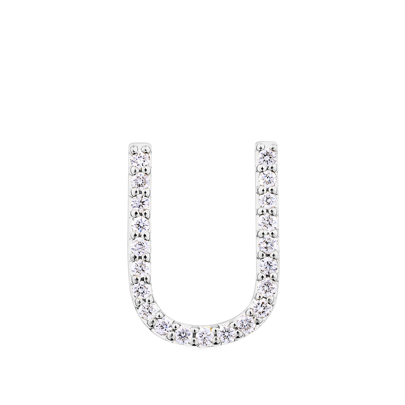 Initial Diamond Pendant in 18ct White Gold