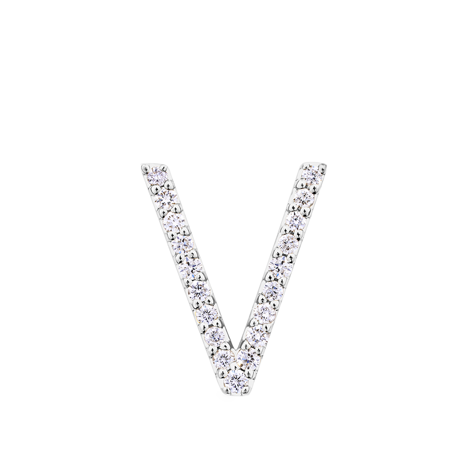 Initial Diamond Pendant in 18ct White Gold