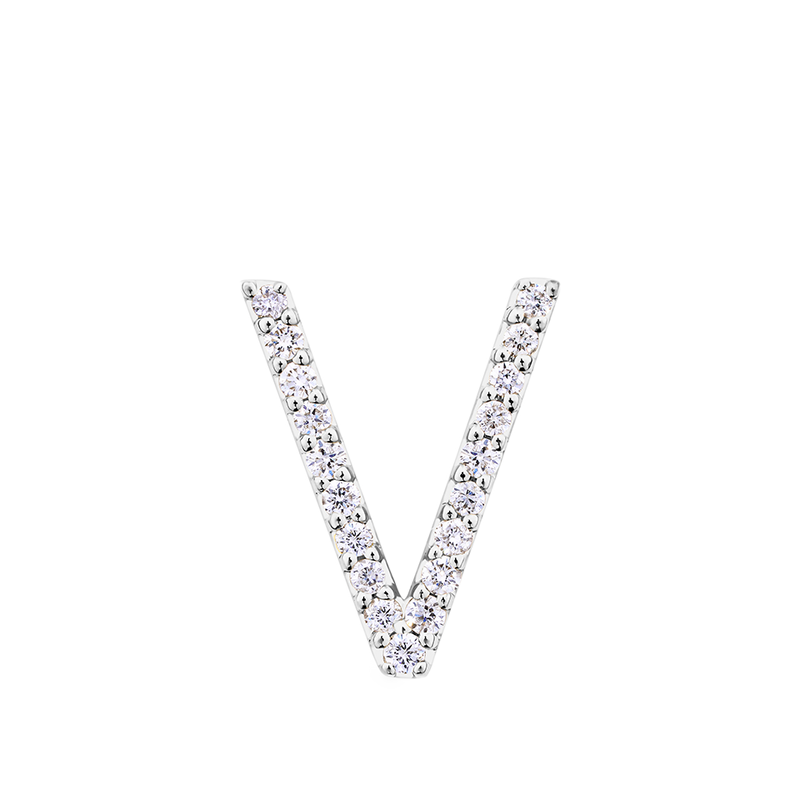 Initial Diamond Pendant in 18ct White Gold