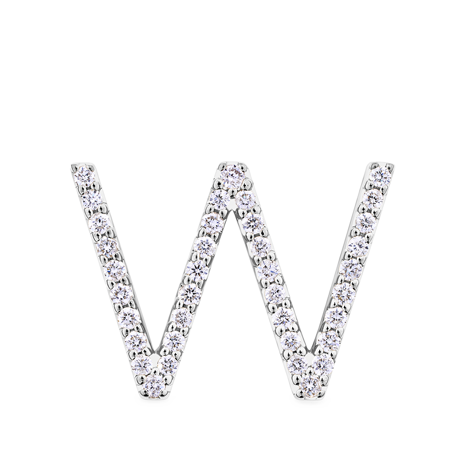 Initial Diamond Pendant in 18ct White Gold