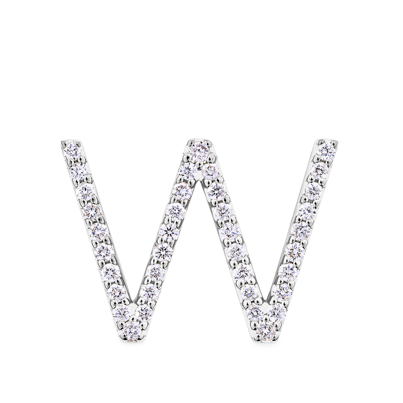 Initial Diamond Pendant in 18ct White Gold