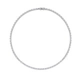 6.55 Carat Diamond Baguette Tennis Necklace in 18ct White Gold