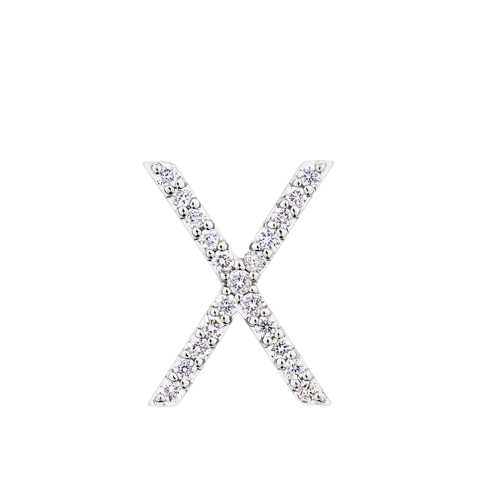 Initial Diamond Pendant in 18ct White Gold