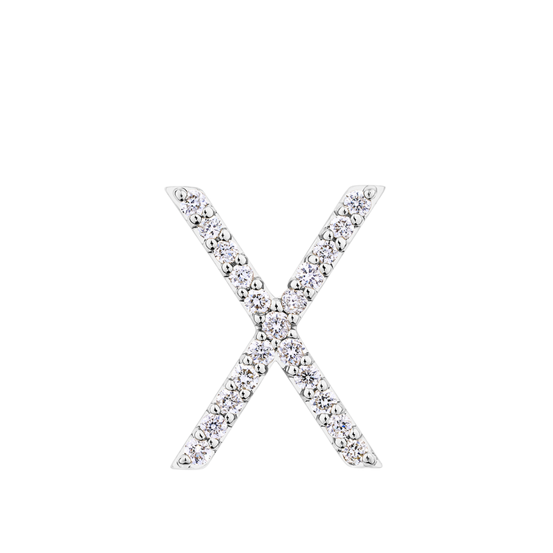 Initial Diamond Pendant in 18ct White Gold
