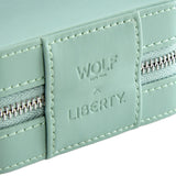 WOLF X LIBERTY Julia Interior Print Small Travel Jewellery Zip Case Sage Green