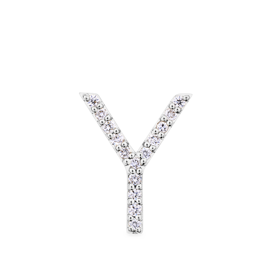 Initial Diamond Pendant in 18ct White Gold