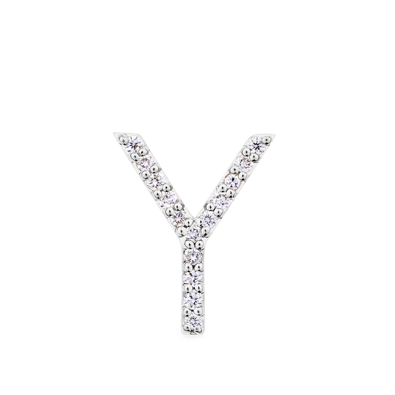 Initial Diamond Pendant in 18ct White Gold