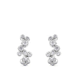 0.67 Carat Diamond Scattered Bezel Set Huggie Earrings in Platinum