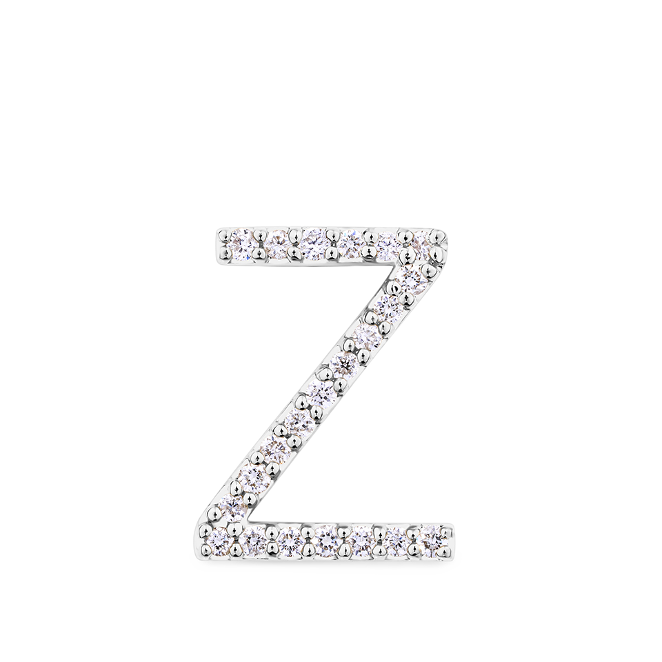 Initial Diamond Pendant in 18ct White Gold
