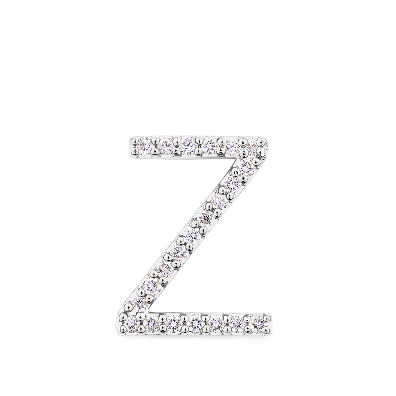 Initial Diamond Pendant in 18ct White Gold