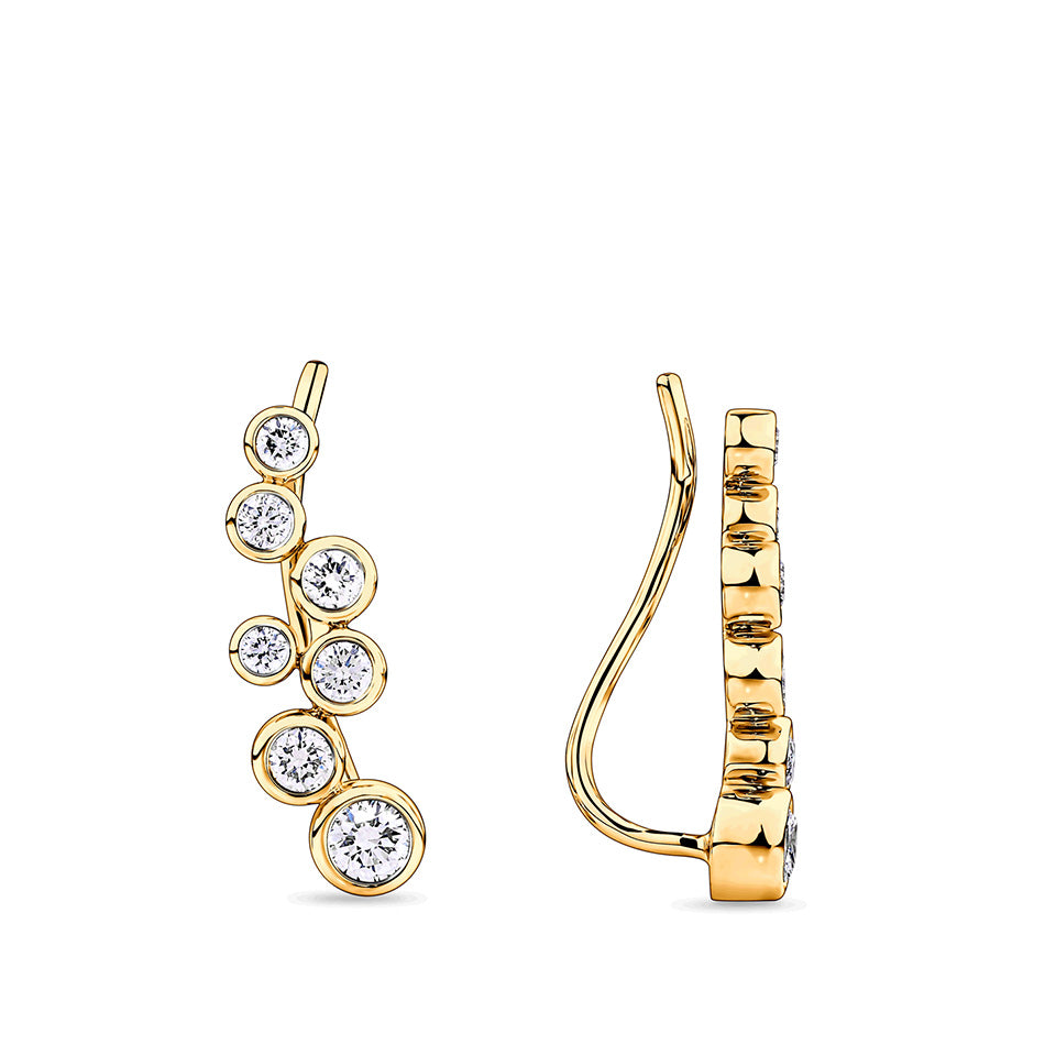 0.48 Carat Diamond Scattered Bezel Set Earrings in 18ct Yellow Gold