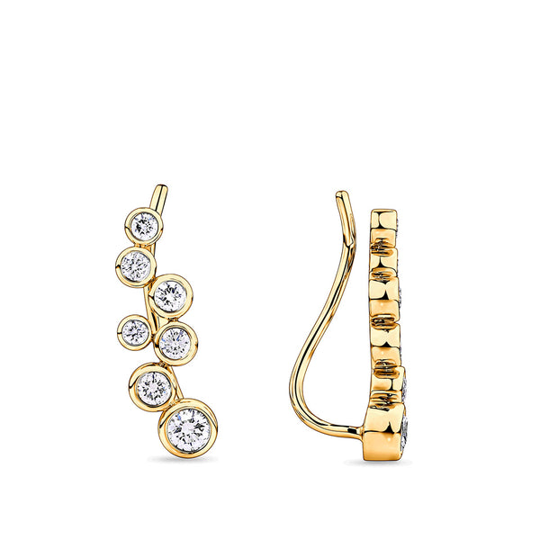 0.48 Carat Diamond Scattered Bezel Set Earrings in 18ct Yellow Gold