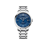 Baume & Mercier Classima Automatic 40mm Watch MOA10880 - featuring a blue dial, silver hands and day date a 3 O'Clock