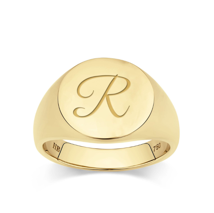 Round Signet Ring in 18ct Yellow Gold