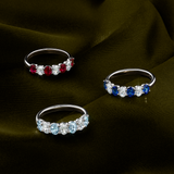 Ruby and Diamond Half Eternity Ring in 18ct White Gold