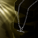 Diamond T-Bar Pendant in Sterling Silver