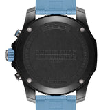 Breitling Endurance Pro Quartz Chronograph 44mm Watch X82310281B1S2 features a screw-secured case back protecting the thermocompensated SuperQuartz™ Breitling Caliber 82 movement. The case back sits within the 44mm Breitlight® case, measuring 12.5mm in thickness.