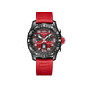 Breitling Endurance Pro Quartz Chronograph 44mm Watch X823109A1K1S1 displays its distinctive IRONMAN® red dial with a compass scale bidirectional bezel. The lightweight Breitlight® case is 3.3 times lighter than titanium and 5.8 times lighter than stainless steel.