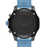 Breitling Endurance Pro Quartz Chronograph 38mm Watch X83310281B1S1 features a screw-secured case back protecting the thermocompensated SuperQuartz™ Breitling Caliber 83 movement. The case back sits within the 38mm Breitlight® case, measuring 12.1mm in thickness.