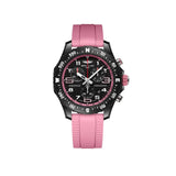 Breitling Endurance Pro Quartz Chronograph 38mm Watch X83310D41B1S1 displays its black dial with a compass scale bidirectional bezel and pulsometer detailing. The lightweight Breitlight® case is 3.3 times lighter than titanium and 5.8 times lighter than stainless steel.
