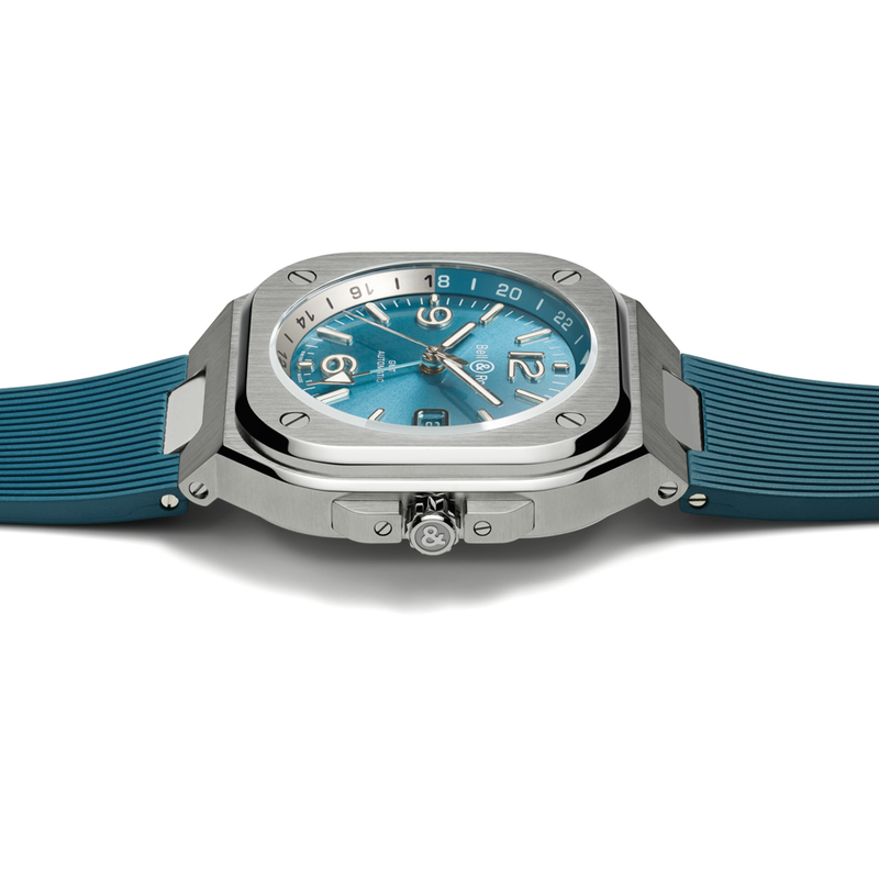 Bell & Ross BR 05 GMT Sky Blue Hardy Brothers Jewellers