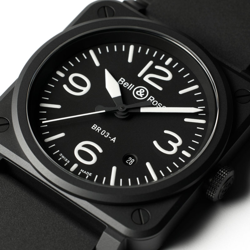 Bell & Ross BR 03 Black Matte 41.00mm BR03A-BL-CE/SRB Hardy Brothers Jewellers