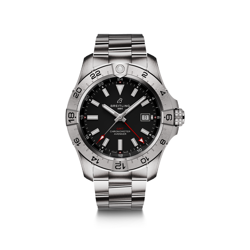 Breitling avenger gmt blacksteel hotsell