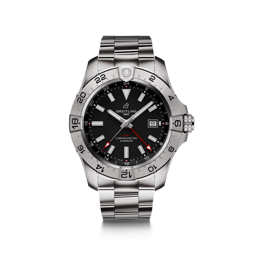 Breitling avenger gmt blacksteel hot sale