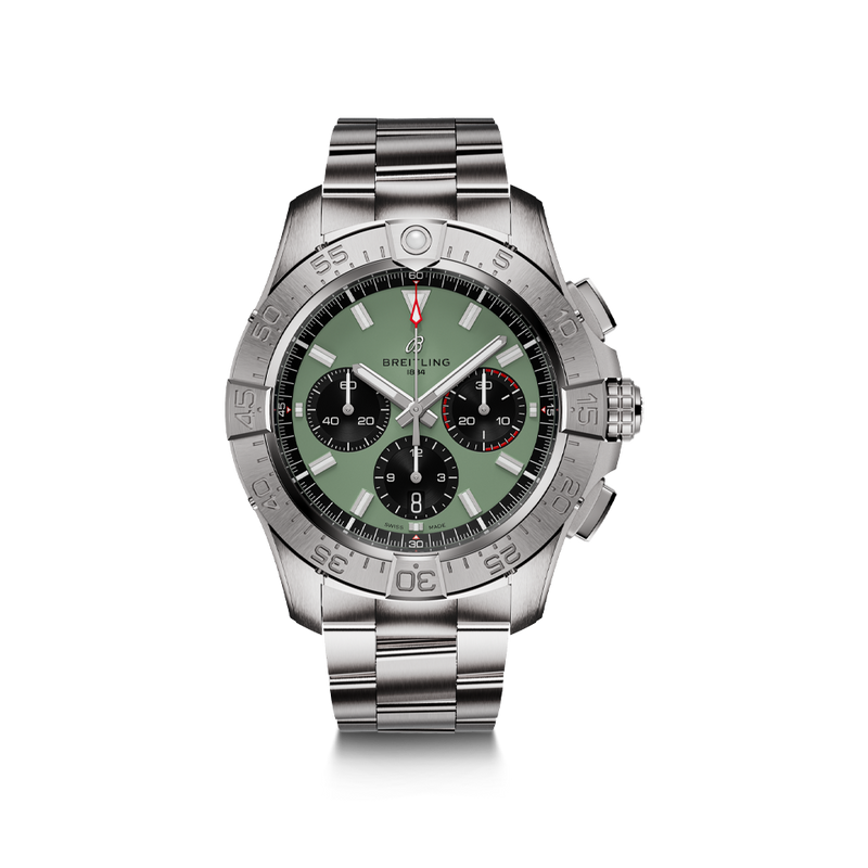 Breitling Avenger B01 Chronograph 44.00MM Green Dial Stainless Steel Bracelet AB0147101L1A1