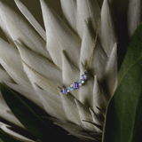 Elysian Tanzanite Topaz Sapphire and Diamond Necklace Cluster in 18ct Yellow Gold