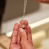 Akoya Pearl and Diamond Necklace in 18ct White Gold