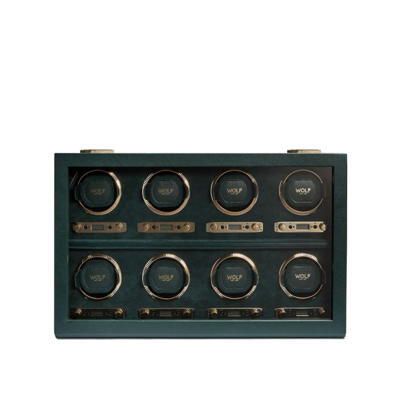 WOLF British Racing Green 8 Piece Watch Winder Wolf 1834