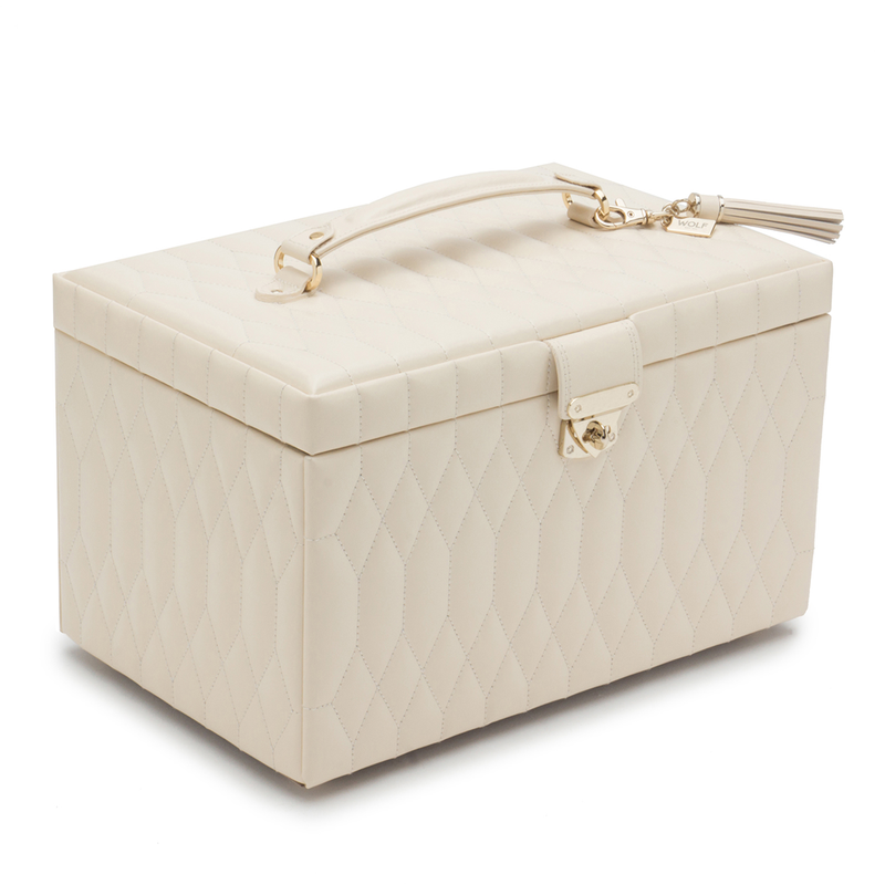 WOLF Caroline Large Jewellery Case Ivory