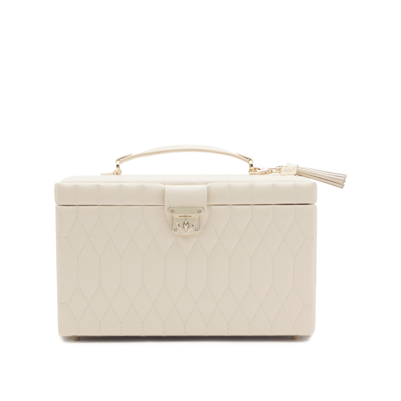 WOLF Caroline Large Jewellery Case Ivory