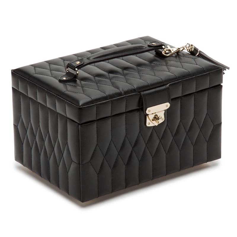 WOLF Caroline Medium Jewellery Case Black