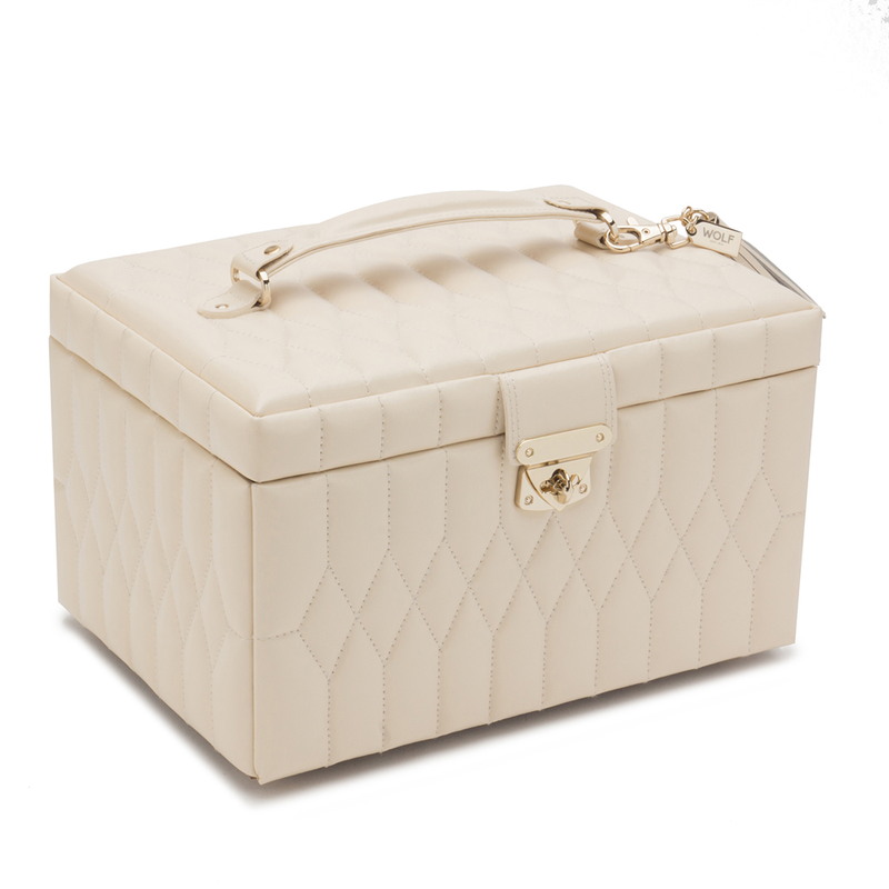 WOLF Caroline Medium Jewellery Case Ivory