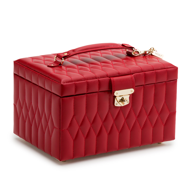 WOLF Caroline Medium Jewellery Case Red