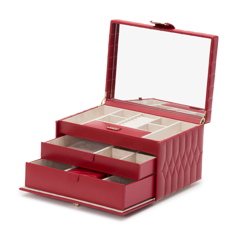 WOLF Caroline Medium Jewellery Case Red