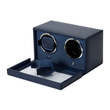 WOLF Cub Double Watch Winder with Cover Blue