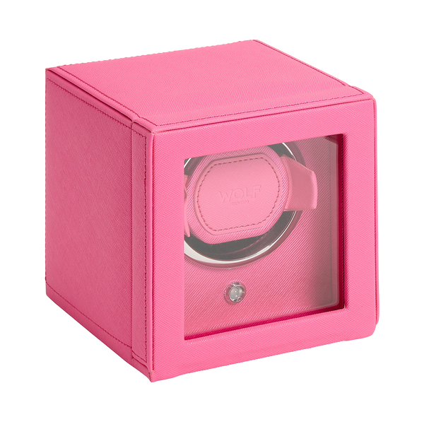 WOLF Cub Single Watch Winder with Cover Tutti Frutti Pink