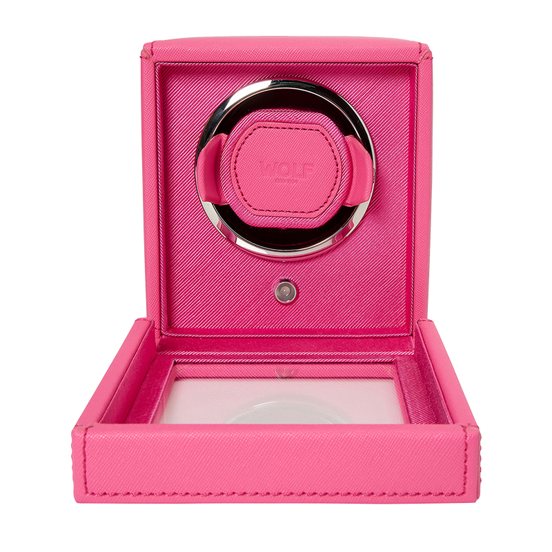 WOLF Cub Single Watch Winder with Cover Tutti Frutti Pink