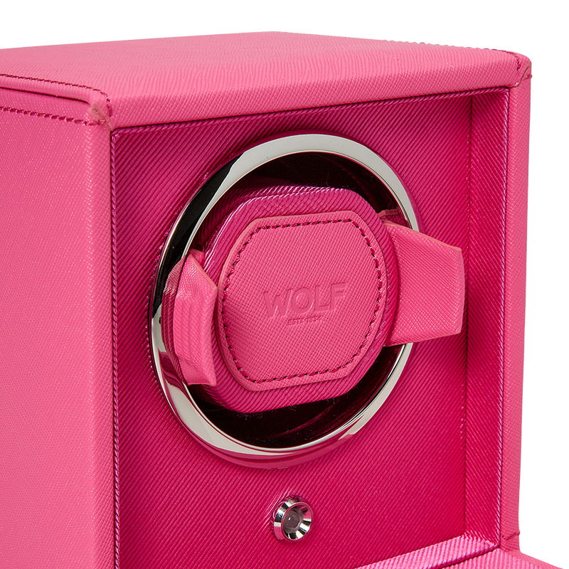 WOLF Cub Single Watch Winder with Cover Tutti Frutti Pink