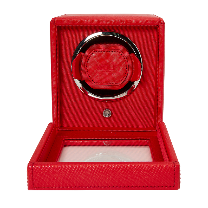 WOLF Cub Single Watch Winder with Cover Tutti Frutti Red