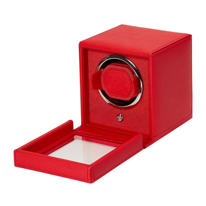 WOLF Cub Single Watch Winder with Cover Tutti Frutti Red